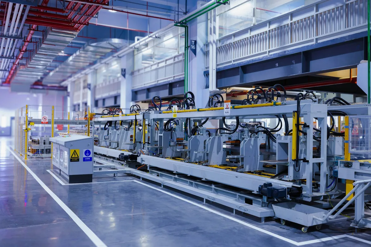 Modern automated production line in an Asian factory